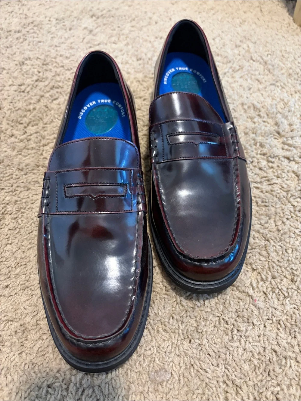 Nunn Bush Burgundy Leather Penny Loafers